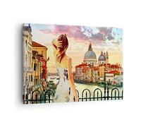ARTTOR Lienzos decorativos Venecia puente agua Cuadro Sobre Lienzo Moderno 70x50cm Cuadros Decoracion Salon Dormitorio Cocina Cuadros Pared Imágenes Wall Art Prints Decor Canvas AA70x50-3495
