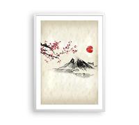 ARTTOR Moderno Cuadros Decorativo 50x70cm Poster da Parete Acuarela Asia Paisaje Cuadros Pared Imágenes Póster Marco Blanco Decoracion Salon Dormitorio Cocina Wall Art Prints Decor - P2WPA50x70-4513