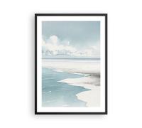 ARTTOR Moderno Cuadros Decorativo 50x70cm Poster da Parete Costa Playa Calma Cuadros Pared Imágenes Póster Marco Negro Decoracion Salon Dormitorio Cocina Wall Art Prints Decor - P2BPA50x70-6002