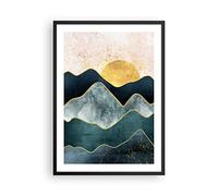 ARTTOR Moderno Cuadros Decorativo 50x70cm Poster da Parete Este El Sol Geometría Cuadros Pared Imágenes Póster Marco Negro Decoracion Salon Dormitorio Cocina Wall Art Prints Decor - P2BPA50x70-5142