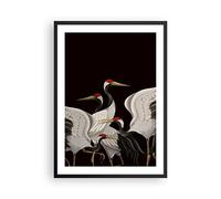 ARTTOR Moderno Cuadros Decorativo 50x70cm Poster da Parete Grúas Aves Gráficos Cuadros Pared Imágenes Póster Marco Negro Decoracion Salon Dormitorio Cocina Wall Art Prints Decor - P2BPA50x70-4748