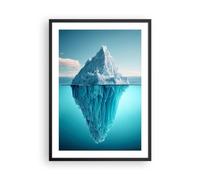 ARTTOR Moderno Cuadros Decorativo 50x70cm Poster da Parete Iceberg Agua Glaciar Cuadros Pared Imágenes Póster Marco Negro Decoracion Salon Dormitorio Cocina Wall Art Prints Decor - P2BPA50x70-5733