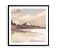 ARTTOR Moderno Cuadros Decorativo 60x60cm Poster de Pared Palmeras Playa Agua Cuadros Pared Imágenes Póster Marco Negro Decoracion Salon Dormitorio Cocina Wall Art Prints Decor P2BAC60x60-4917