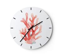ARTTOR Moderno Reloj de Pared Arrecife De Coral Playa Minimalismo 30x30cm Decoracion Reloj de Vidrio Cocina Salon Oficina Reloj Decorativo Silencioso Art Wall Clock Decor Decorativo C3AR30x30-5858