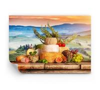 ARTTOR Papel pintado de vinilo tejido no tejido Premium Sand - Toscana queso fruta italia - 100x70 cm - Fotomurales Decorativos Papel tapiz fotográfico Dormitorio Para la sala - WF2AA100x70-2902