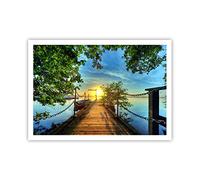 ARTTOR Póster 100x70 cm Sin Marco Paisajes Marino - 2573 - P2X | Lago Oeste Soles Moderno Cuadros de Pared Decoración Cuadro Decorativo Salón Dormitorio Cocina Lámina Cuadros de Pared ARTTOR