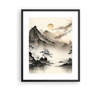 ARTTOR Poster da Parete Póster Marco Negro 40x50cm Asia Japón Vista Moderno Cuadros Decorativo Cuadros Pared Imágenes Decoracion Salon Dormitorio Cocina Wall Art Prints Decor - P2BPA40x50-5777
