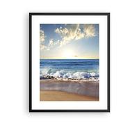 ARTTOR Poster da Parete Póster Marco Negro 40x50cm mar orilla agua Moderno Cuadros Decorativo Cuadros Pared Imágenes Decoracion Salon Dormitorio Cocina Wall Art Prints Decor - P2BPA40x50-3551