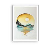 ARTTOR Poster da Parete Póster Marco Negro 70x100cm Paisaje Vista Sol Moderno Cuadros Decorativo Cuadros Pared Imágenes Decoracion Salon Dormitorio Cocina Wall Art Prints Decor - P2BPA70x100-6208