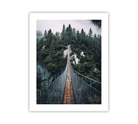 ARTTOR Poster da Parete Póster Sin Marco 40x50cm Suspendido Puente Bosque Moderno Cuadros Decorativo Cuadros Pared Imágenes Decoracion Salon Dormitorio Cocina Wall Art Prints Decor - P2XPA40x50-5189