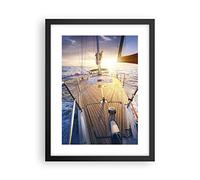 ARTTOR Poster da Parete velero mar Póster Marco Negro 30x40cm Moderno Cuadros Decorativo Decoracion Salon Dormitorio Cocina Cuadros Pared Imágenes Wall Art Prints Decor - P2BPA30x40-4076