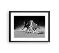 ARTTOR Poster de Pared Andaluz Caballos Galope Póster Marco Negro 40x30cm Moderno Cuadros Decorativo Decoracion Salon Dormitorio Cocina Cuadros Pared Imágenes Wall Art Prints Decor P2BAA40x30-4240