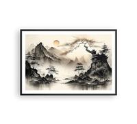 ARTTOR Poster de Pared Asia Japón Vista Póster Marco Negro 91x61cm Moderno Cuadros Decorativo Decoracion Salon Dormitorio Cocina Cuadros Pared Imágenes Wall Art Prints Decor P2BAA91x61-5777