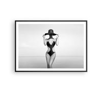 ARTTOR Poster de Pared Póster Marco Negro 100x70cm Mujer Playa Moda Moderno Cuadros Decorativo Cuadros Pared Imágenes Decoracion Salon Dormitorio Cocina Wall Art Prints Decor P2BAA100x70-5203