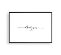 ARTTOR Poster de Pared Póster Marco Negro 100x70cm Te amo manuscrita Moderno Cuadros Decorativo Cuadros Pared Imágenes Decoracion Salon Dormitorio Cocina Wall Art Prints Decor P2BAA100x70-4644