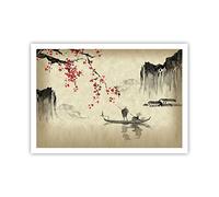 ARTTOR Poster de Pared Póster Sin Marco 100x70cm Flor Cerezas Japón Moderno Cuadros Decorativo Cuadros Pared Imágenes Decoracion Salon Dormitorio Cocina Wall Art Prints Decor P2XAA100x70-5020