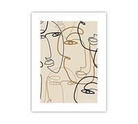 ARTTOR Póster Sin Marco 30x40 cm Abstracto Personas - 5109 - P2X | Mujer Rostro Línea Moderno Vertical Cuadros de Pared Decoración Cuadro Decorativo Salón Dormitorio Cocina Lámina ARTTOR