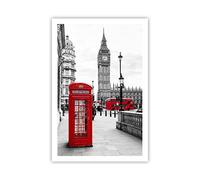 ARTTOR Póster Sin Marco 61x91 cm Arquitectura Blanco y Negro - 4326 - P2X | Cobertizo Teléfono Londres Moderno Vertical Cuadros de Pared Decoración Cuadro Decorativo Salón Dormitorio Lámina ARTTOR