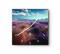 ARTTOR Reloj de Vidrio 40x40cm Cuadrado Decorativo Botánica Paisajes - 5812