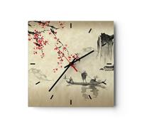 ARTTOR Reloj de Vidrio 40x40cm Cuadrado Decorativo Paisajes Personas - 5020
