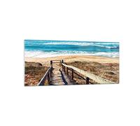 ARTTOR Vidrio Decorativo 120x50cm Moderno Panorámico Paisajes Marino - 4359 | Mar Playa Entrada Cuadro sobre Vidrio Grande Arte mural Dormitorio Cuadros de Pared Impresión en Cristal Glasprint ARTTOR