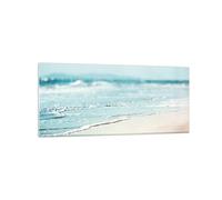 Decoracion Salon Borde Ola Agua Vidrios decorativos 120x50cm Cuadro Sobre Vidrio Moderno Dormitorio Cocina Cuadros Pared Impresiones Impresión en Cristal Wall Art Prints Decor Grande GAB120x50-5084