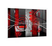 ARTTOR Vidrio Decorativo 120x80cm Moderno Horizontal Abstracto - 0599 | Gráficos Figuras Geométrico Cuadro sobre Vidrio Grande Arte mural Dormitorio Cuadros de Pared Impresión en Cristal ARTTOR