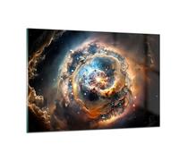 ARTTOR Vidrio Decorativo 120x80cm Moderno Horizontal Espacio - 5808 | Universo Cosmos Galaxia Cuadro sobre Vidrio Grande Arte mural Dormitorio Cuadros de Pared Impresión en Cristal ARTTOR