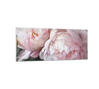 ARTTOR Vidrios decorativos 100x40cm Cuadro Sobre Vidrio Moderno Flores Peonías Romántico Grande Cocina Cuadros Pared Impresiones Decoracion Salon Impresión en Cristal Wall Art Prints GAB100x40-5815