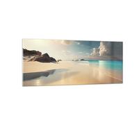 ARTTOR Vidrios decorativos 100x40cm Cuadro Sobre Vidrio Moderno Playa Salvaje Océano Borde Grande Cocina Cuadros Pared Impresiones Decoracion Salon Impresión en Cristal Wall Art Prints GAB100x40-6016