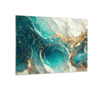 ARTTOR Vidrios decorativos 100x70cm Cuadro Sobre Vidrio Moderno Abstracción Mármol Piedra Grande Cocina Cuadros Pared Impresiones Decoracion Salon Impresión en Cristal Wall Art Prints GAA100x70-5715