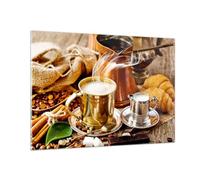 ARTTOR Vidrios decorativos 100x70cm Cuadro Sobre Vidrio Moderno Café Gastronomía Cocina Grande Cocina Cuadros Pared Impresiones Decoracion Salon Impresión en Cristal Wall Art Prints GAA100x70-5217