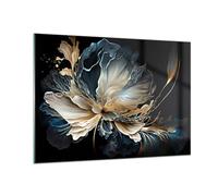 ARTTOR Vidrios decorativos 100x70cm Cuadro Sobre Vidrio Moderno Flor Botánica Arte Deco Grande Cocina Cuadros Pared Impresiones Decoracion Salon Impresión en Cristal Wall Art Prints GAA100x70-5766