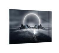 ARTTOR Vidrios decorativos 100x70cm Cuadro Sobre Vidrio Moderno Futurismo Tormenta Luna Grande Cocina Cuadros Pared Impresiones Decoracion Salon Impresión en Cristal Wall Art Prints GAA100x70-5372