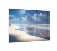 ARTTOR Vidrios decorativos 100x70cm Cuadro Sobre Vidrio Moderno Playa Océano Vacaciones Grande Cocina Cuadros Pared Impresiones Decoracion Salon Impresión en Cristal Wall Art Prints GAA100x70-5789
