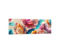 ARTTOR Vidrios decorativos 160x50cm Cuadro Sobre Vidrio Moderno Flores Pastel Pedazo Grande XXL Cocina Cuadros Pared Impresiones Decoracion Salon Impresión en Cristal Wall Art Prints GAB160x50-5635