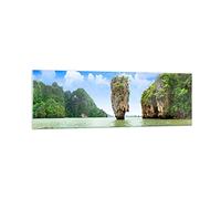 ARTTOR Vidrios decorativos 160x50cm Cuadro Sobre Vidrio Moderno Piedra Playa Paisaje Grande XXL Cocina Cuadros Pared Impresiones Decoracion Salon Impresión en Cristal Wall Art Prints GAB160x50-0224