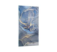 ARTTOR Vidrios decorativos 45x80cm Cuadro Sobre Vidrio Moderno Oro Azul Pintura Dormitorio Cocina Cuadros Pared Impresiones Decoracion Salon Impresión en Cristal Wall Art Prints Decor GPA45x80-5029