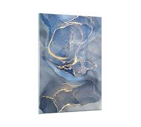 ARTTOR Vidrios decorativos 50x70cm Cuadro Sobre Vidrio Moderno Oro Azul Pintura Dormitorio Cocina Cuadros Pared Impresiones Decoracion Salon Impresión en Cristal Wall Art Prints Decor GPA50x70-5029