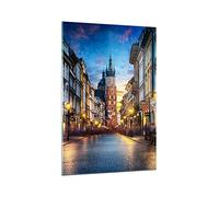ARTTOR Vidrios decorativos 70x100cm Cuadro Sobre Vidrio Moderno Cracovia Iglesia Mariacki Grande Cocina Cuadros Pared Impresiones Decoracion Salon Impresión en Cristal Wall Art Prints GPA70x100-4722
