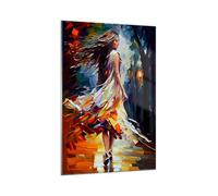 ARTTOR Vidrios decorativos 70x100cm Cuadro Sobre Vidrio Moderno Mujer Vestido Artístico Grande Cocina Cuadros Pared Impresiones Decoracion Salon Impresión en Cristal Wall Art Prints GPA70x100-6210