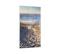 ARTTOR Vidrios decorativos mar playa duna Cuadro Sobre Vidrio Moderno 45x80cm Decoracion Salon Dormitorio Cocina Cuadros Pared Impresiones Impresión en Cristal Wall Art Prints Decor GPA45x80-3612