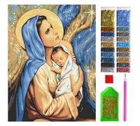 ARTULIO Diamond Painting Kit Completo - Virgen María con niño pequeño - 30x40 cm - Pintura diamante, Dibujos Pintar con diamantes