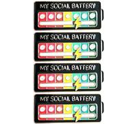 Arturbo Cute Cool My Social Battery Slider Pasadores de solapa esmaltados rosa pastel emocional humor divertido introvertido para bolsos, mochilas, sombreros, regalos, decoración, normal, Metal, No es