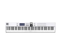 Arturia KeyLab Essential 88 mk3 Teclado Controlador MIDI Universal para Producción Musical - Software Pro, 88 Teclas, 9 Codificadores, 9 Faders, Ruedas de Modulación/Bend y 8 Pads - Blanco