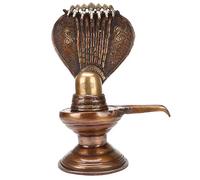 Artvarko Big Brass - Murti de ídolo Shivling de metal con estatua de Sheshnag para regalo de Diwali y decoración del templo Mandir del hogar, altura de 13 pulgadas