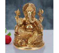 Artvarko Estatua de Ganesha de latón Ganesh ídolo para decoración del hogar, sala de estar, oficina, regalos de año, Dios Ganpati Vastu Murti, templo religioso de 7.5 pulgadas