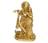 ARTVARKO Radha Krishna - Estatua de ídolo de latón, hermosa escultura de pareja de amor divino, templo Puja, decoración del hogar, regalo, oro, 26 cm