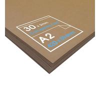 Artway - Cartón corrugado para modelismo de 2 mm - Superficies exteriores laminadas de papel kraft de 300 g/m² - 30 hojas de tamaño A2