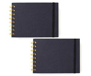 Artway Indigo - Bloc de Dibujo con Espiral - Hecho a Mano - Apaisado A6 - Pack de 2